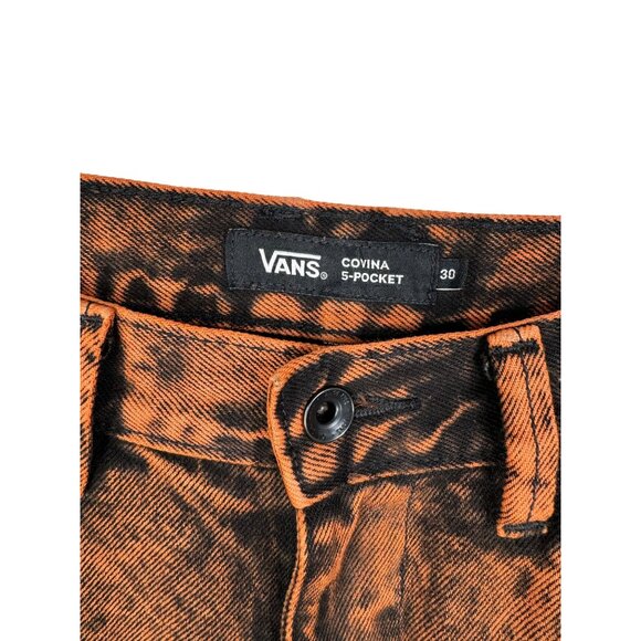 Vans Covina 5-Pocket Baggy Denim Pant High-Rise Straight Leg Scarlet Ibis Sz 30 - Picture 3 of 12